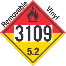 Organic Peroxide Class 5.2 UN3109 Removable Vinyl DOT Placard