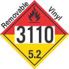 Organic Peroxide Class 5.2 UN3110 Removable Vinyl DOT Placard