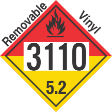 Organic Peroxide Class 5.2 UN3110 Removable Vinyl DOT Placard