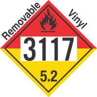 Organic Peroxide Class 5.2 UN3117 Removable Vinyl DOT Placard