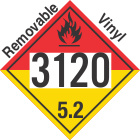 Organic Peroxide Class 5.2 UN3120 Removable Vinyl DOT Placard