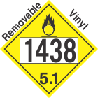 Oxidizer Class 5.1 UN1438 Removable Vinyl DOT Placard