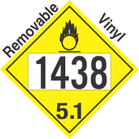 Oxidizer Class 5.1 UN1438 Removable Vinyl DOT Placard