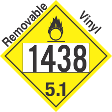 Oxidizer Class 5.1 UN1438 Removable Vinyl DOT Placard