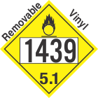 Oxidizer Class 5.1 UN1439 Removable Vinyl DOT Placard