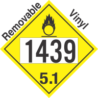 Oxidizer Class 5.1 UN1439 Removable Vinyl DOT Placard