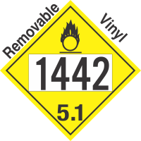 Oxidizer Class 5.1 UN1442 Removable Vinyl DOT Placard