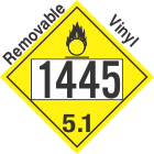 Oxidizer Class 5.1 UN1445 Removable Vinyl DOT Placard