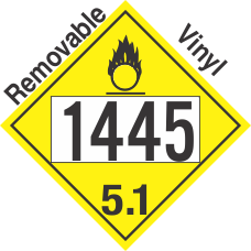 Oxidizer Class 5.1 UN1445 Removable Vinyl DOT Placard