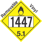 Oxidizer Class 5.1 UN1447 Removable Vinyl DOT Placard