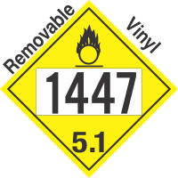 Oxidizer Class 5.1 UN1447 Removable Vinyl DOT Placard