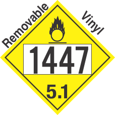 Oxidizer Class 5.1 UN1447 Removable Vinyl DOT Placard