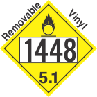 Oxidizer Class 5.1 UN1448 Removable Vinyl DOT Placard