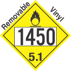 Oxidizer Class 5.1 UN1450 Removable Vinyl DOT Placard