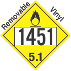 Oxidizer Class 5.1 UN1451 Removable Vinyl DOT Placard