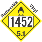 Oxidizer Class 5.1 UN1452 Removable Vinyl DOT Placard
