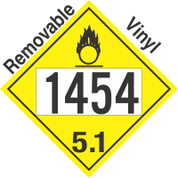 Oxidizer Class 5.1 UN1454 Removable Vinyl DOT Placard