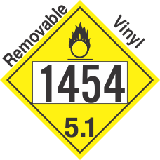 Oxidizer Class 5.1 UN1454 Removable Vinyl DOT Placard
