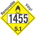 Oxidizer Class 5.1 UN1455 Removable Vinyl DOT Placard
