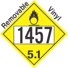 Oxidizer Class 5.1 UN1457 Removable Vinyl DOT Placard