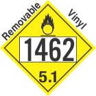 Oxidizer Class 5.1 UN1462 Removable Vinyl DOT Placard