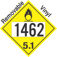 Oxidizer Class 5.1 UN1462 Removable Vinyl DOT Placard