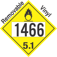 Oxidizer Class 5.1 UN1466 Removable Vinyl DOT Placard