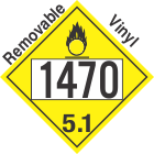 Oxidizer Class 5.1 UN1470 Removable Vinyl DOT Placard