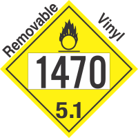 Oxidizer Class 5.1 UN1470 Removable Vinyl DOT Placard