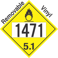 Oxidizer Class 5.1 UN1471 Removable Vinyl DOT Placard