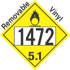 Oxidizer Class 5.1 UN1472 Removable Vinyl DOT Placard