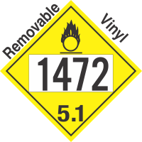 Oxidizer Class 5.1 UN1472 Removable Vinyl DOT Placard