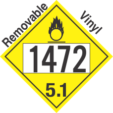 Oxidizer Class 5.1 UN1472 Removable Vinyl DOT Placard