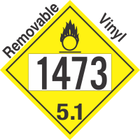 Oxidizer Class 5.1 UN1473 Removable Vinyl DOT Placard