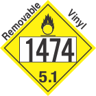 Oxidizer Class 5.1 UN1474 Removable Vinyl DOT Placard