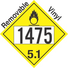 Oxidizer Class 5.1 UN1475 Removable Vinyl DOT Placard