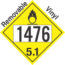 Oxidizer Class 5.1 UN1476 Removable Vinyl DOT Placard