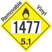 Oxidizer Class 5.1 UN1477 Removable Vinyl DOT Placard