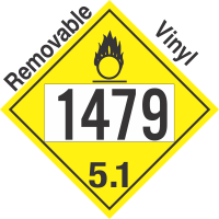 Oxidizer Class 5.1 UN1479 Removable Vinyl DOT Placard