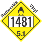 Oxidizer Class 5.1 UN1481 Removable Vinyl DOT Placard