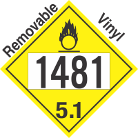 Oxidizer Class 5.1 UN1481 Removable Vinyl DOT Placard