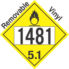 Oxidizer Class 5.1 UN1481 Removable Vinyl DOT Placard