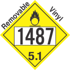 Oxidizer Class 5.1 UN1487 Removable Vinyl DOT Placard