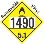 Oxidizer Class 5.1 UN1490 Removable Vinyl DOT Placard