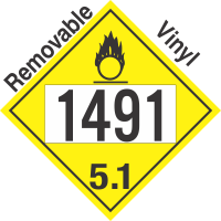 Oxidizer Class 5.1 UN1491 Removable Vinyl DOT Placard