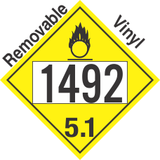 Oxidizer Class 5.1 UN1492 Removable Vinyl DOT Placard