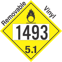 Oxidizer Class 5.1 UN1493 Removable Vinyl DOT Placard