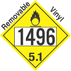 Oxidizer Class 5.1 UN1496 Removable Vinyl DOT Placard
