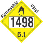 Oxidizer Class 5.1 UN1498 Removable Vinyl DOT Placard