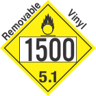 Oxidizer Class 5.1 UN1500 Removable Vinyl DOT Placard
